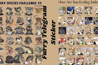 draw furry gay bara furry anthro illustration yaoi oc in furry anime manga style