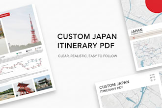 create a custom japan itinerary with a detailed PDF guide