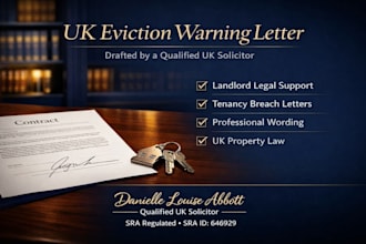 draft a formal UK tenant eviction warning letter as a solicitor