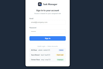 build a task manager app with role based access control