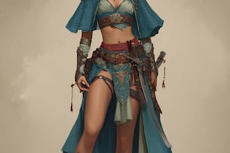 draw fantasy character or for dnd illustration