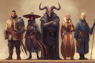 create custom dnd party illustration