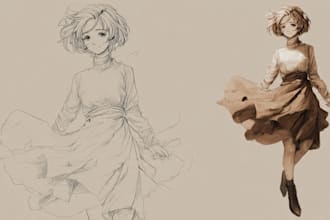 draw an anime sketch for you