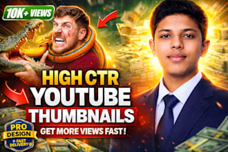 design viral mrbeast style thumbnails for more clicks