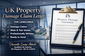 draft a legal UK property damage claim letter for landlords