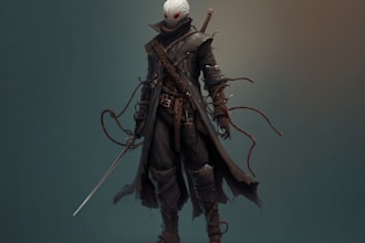 create a fantasy horror character art and horror art