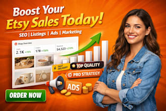 boost etsy seo listing, etsy marketing and run etsy ads for your shop