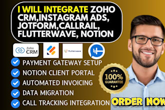 integrate zoho crm instagram ads jotform callrail klaviyo flutterwave notion