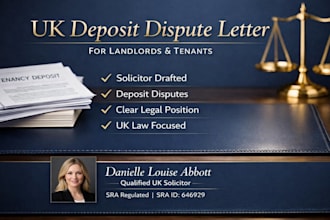 write a UK tenancy deposit dispute letter as a solicitor