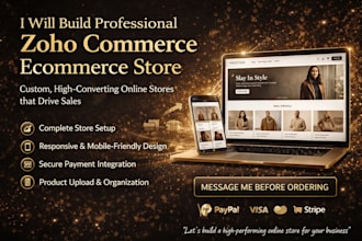 build professional zoho commerce ecommerce website with full setup