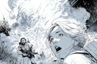 draw custom comic style characters and scenes