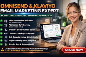 omnisend, klaviyo for email marketing automation, ecommerce flows, SMS campaigns
