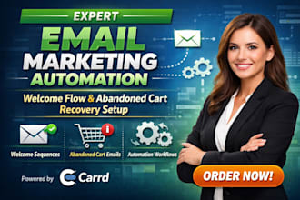 do expert email marketing automation welcome flow  abandoned cart recovery setup