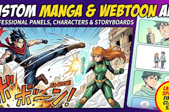 draw custom manga panels and webtoon illustrations for storyboards and art