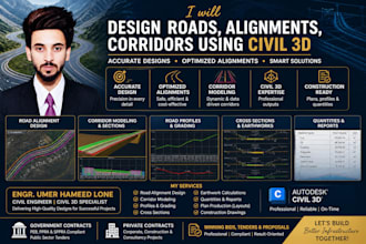 design roads, alignments, corridors, using civil 3d