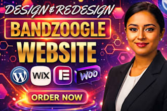 design bandzoogle website for musician, band, dj, music store,