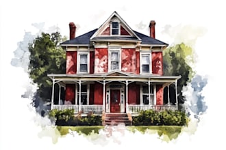watercolor a house portrait
