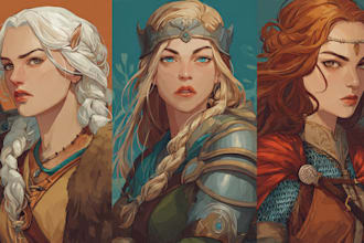 draw a fantasy character for dnd, pathfinder, etc