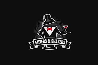 design custom mixers shakers theme logo