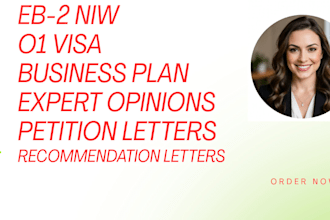 write professional  recommendation letter for eb2 niw eb1a o1