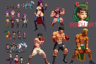 draw pixel art nsfw character sprite sheet illustration rpg maker retro game art