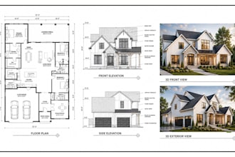 draw autocad 2d floor plan, 3d floor plan design and architectural 3d rendering