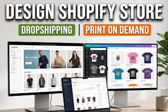 design a automated shopify dropshipping store or pod shop