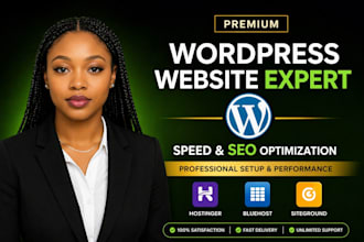 set up hostinger website siteground or bluehost and optimize website