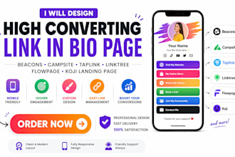 design beacons campsite bio taplink linktree flowpage koji landing page website