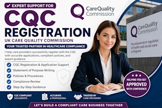 handle your UK cqc registration, fix errors and ensure compliance approval