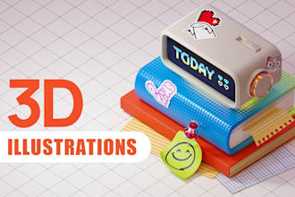 design stylized 3d illustrations and scenes for your project