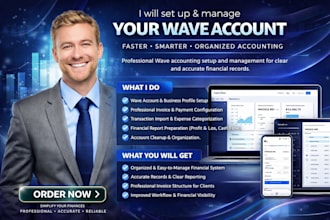 set up and manage wave accounting, payroll, invoicing, payment and bookkeeping