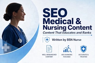 do SEO medical and nursing articles, blog posts, and website content