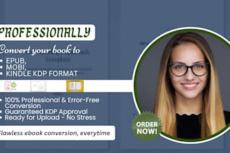 professionally convert your book to epub mobi kindle KDP format