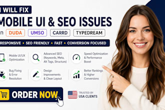 fix mobile UI and SEO issues on duda umso carrd zyro typedream website