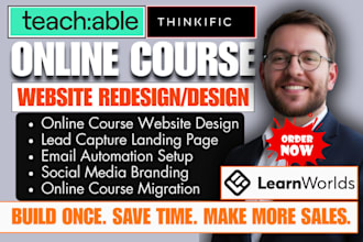 thinkific online course website thinkific landing page learnworlds funnel expert