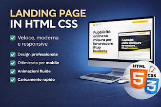 a responsive landing page in HTML, in italian