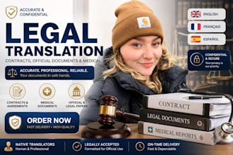 provide certified legal translation for contracts, official and court documents