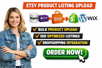 etsy product listing upload product from bigbuy spocket to shopify wordpress wix