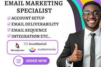 setup woodpecker acumbamail customer io email marketing mailchimp automation