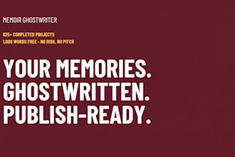 ghostwrite your memoir, biography, or autobiography book