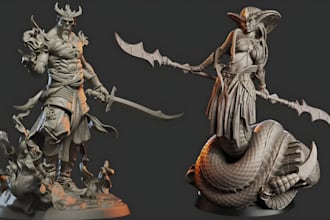 sculpt 3d anime figure action figure character diorama model toy for 3d printing