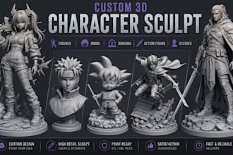 sculpt 3d anime figure action figure character diorama model toy for 3d printing