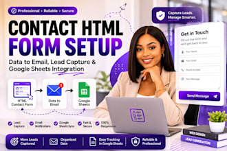 create contact HTML form data to email lead capture google sheets integration