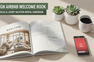 design airbnb welcome book, house rule, luxury vacation rental welcome guidebook