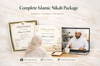 provide complete islamic nikah package with guidance and documents