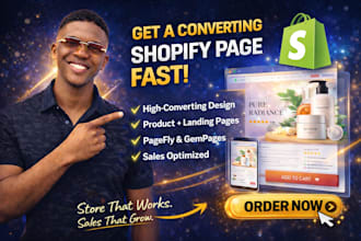 design shopify landing page or product page using pagefly gempages