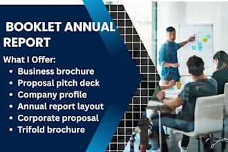 do business proposal pitch deck, booklet annual report brochure, company profile