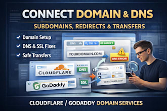 connect domain subdomain redirect or transfer domain dns on cloudfare godaddy