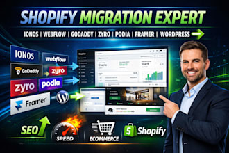 migrate ionos webflow godaddy zyro podia framer wordpress website to shopify